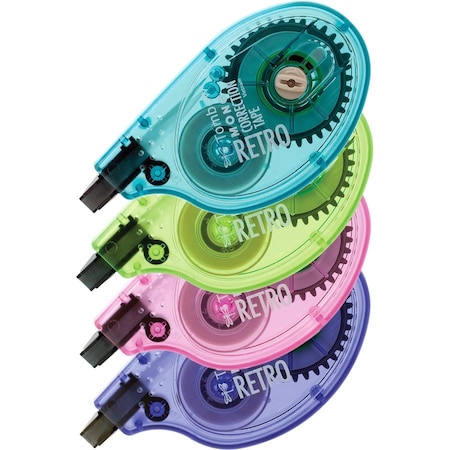 Tombow Tape, 1/6x394, 4/PK, White/Assorted TOM68679